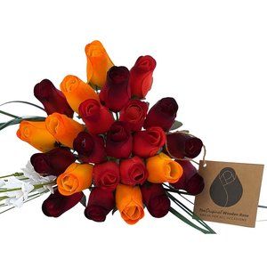 2 Dozen Dark Fall Harvest Colors Yellows, Oranges, Reds The Original Wooden Rose